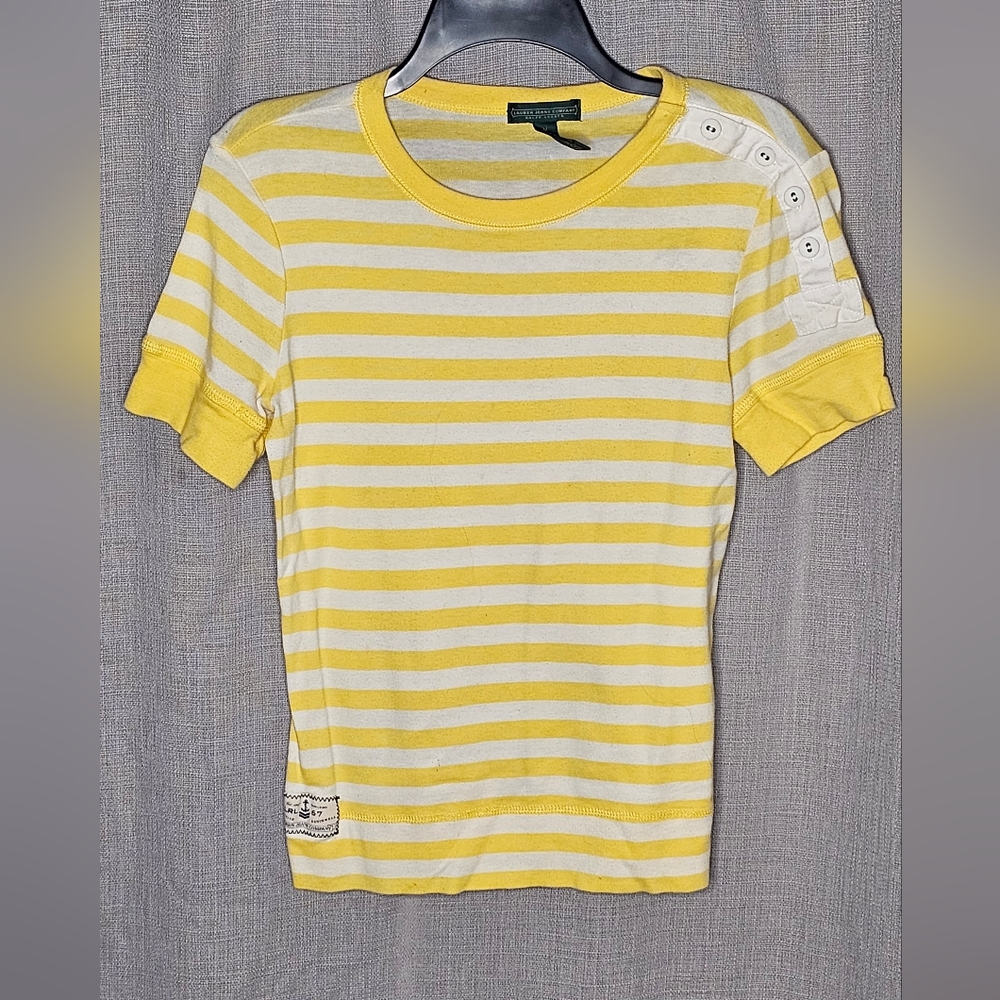 Ralph Lauren casual yellow striped top.